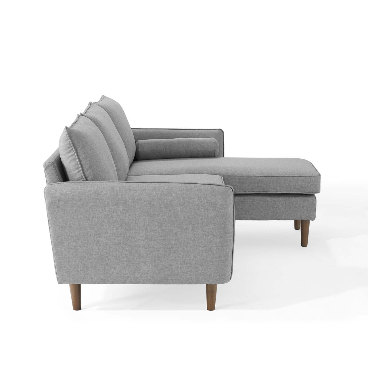Marindi Plush Reversible Sectional Sofa, Light Gray
