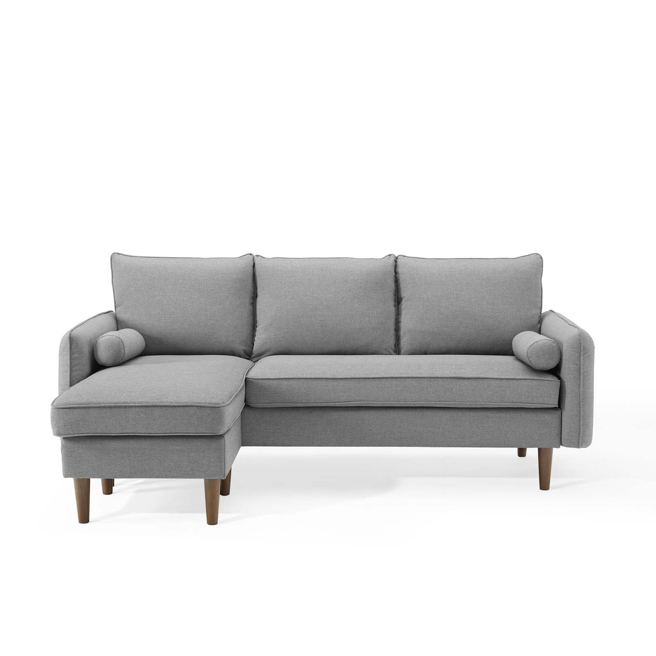 Marindi Plush Reversible Sectional Sofa, Light Gray