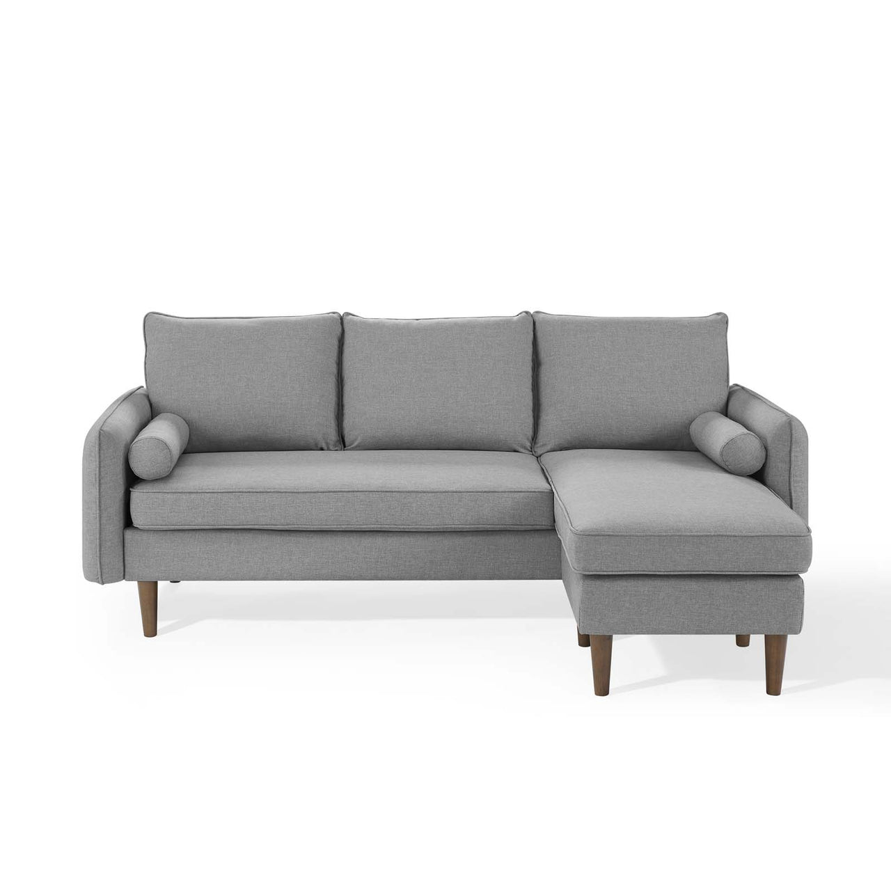 Marindi Plush Reversible Sectional Sofa, Light Gray