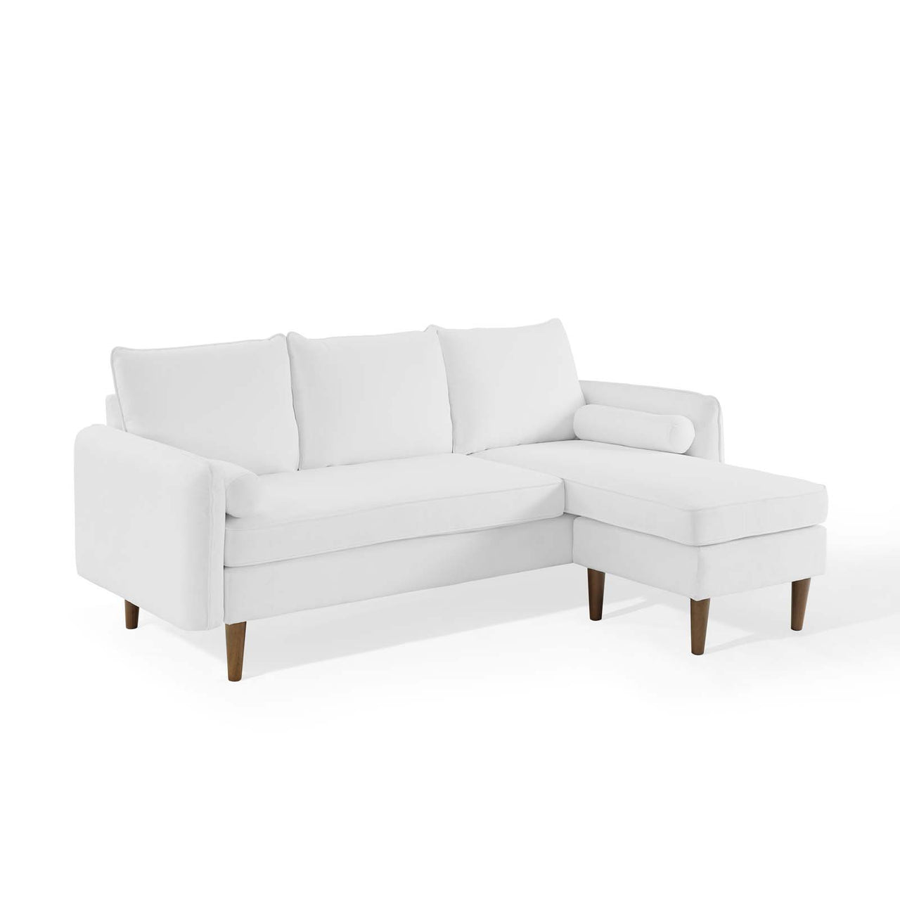 Marindi Plush Reversible Sectional Sofa, White