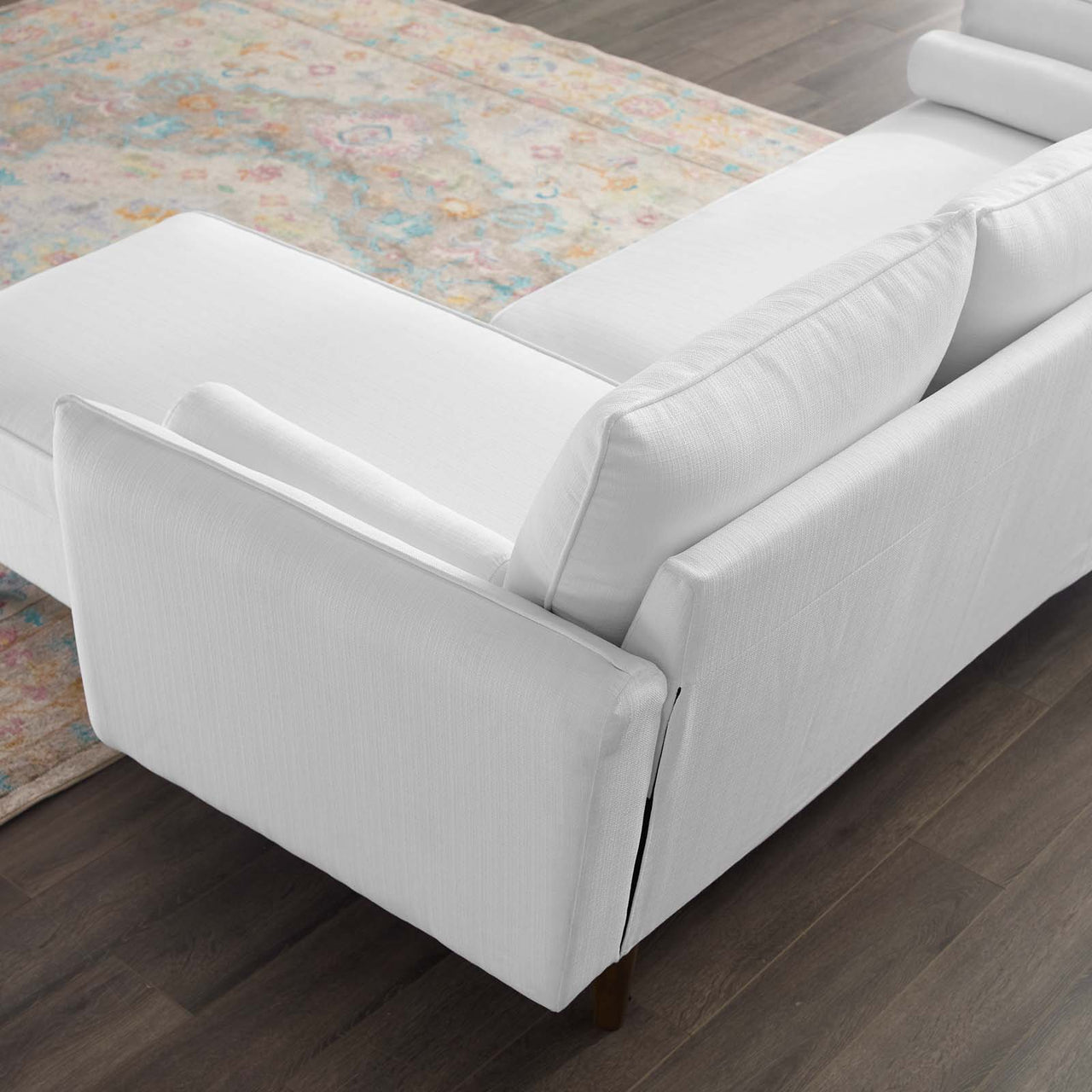 Marindi Plush Reversible Sectional Sofa, White
