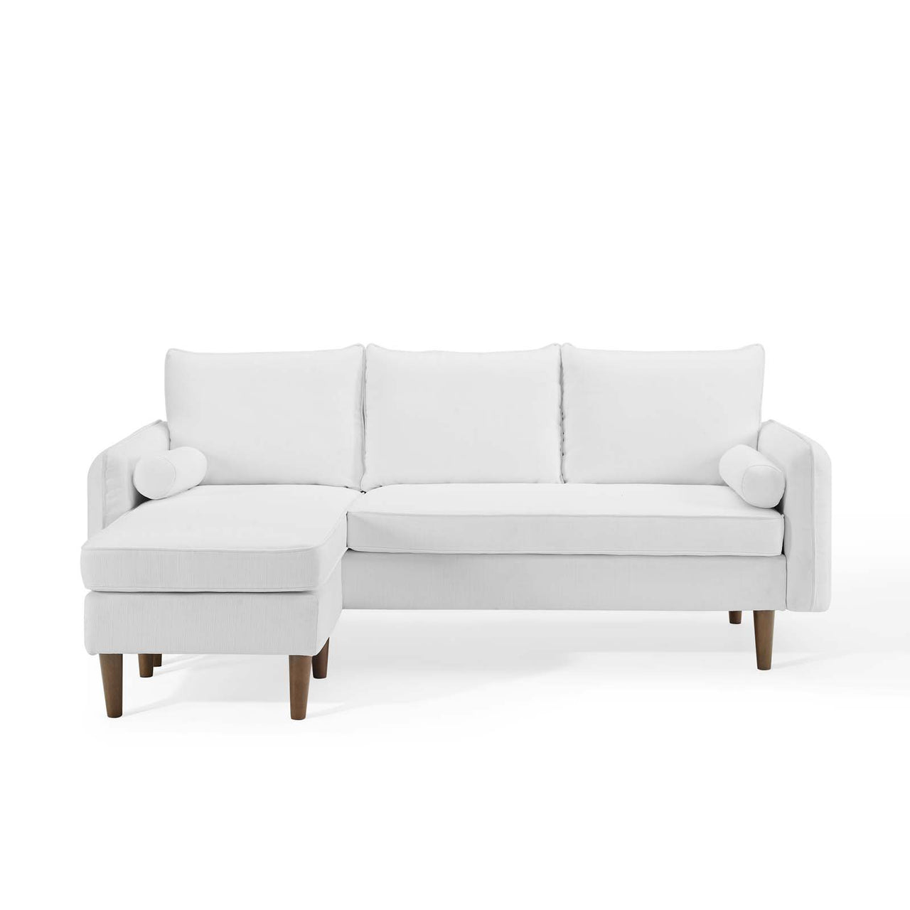 Marindi Plush Reversible Sectional Sofa, White