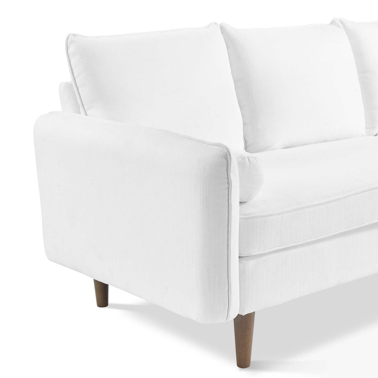 Marindi Plush Reversible Sectional Sofa, White