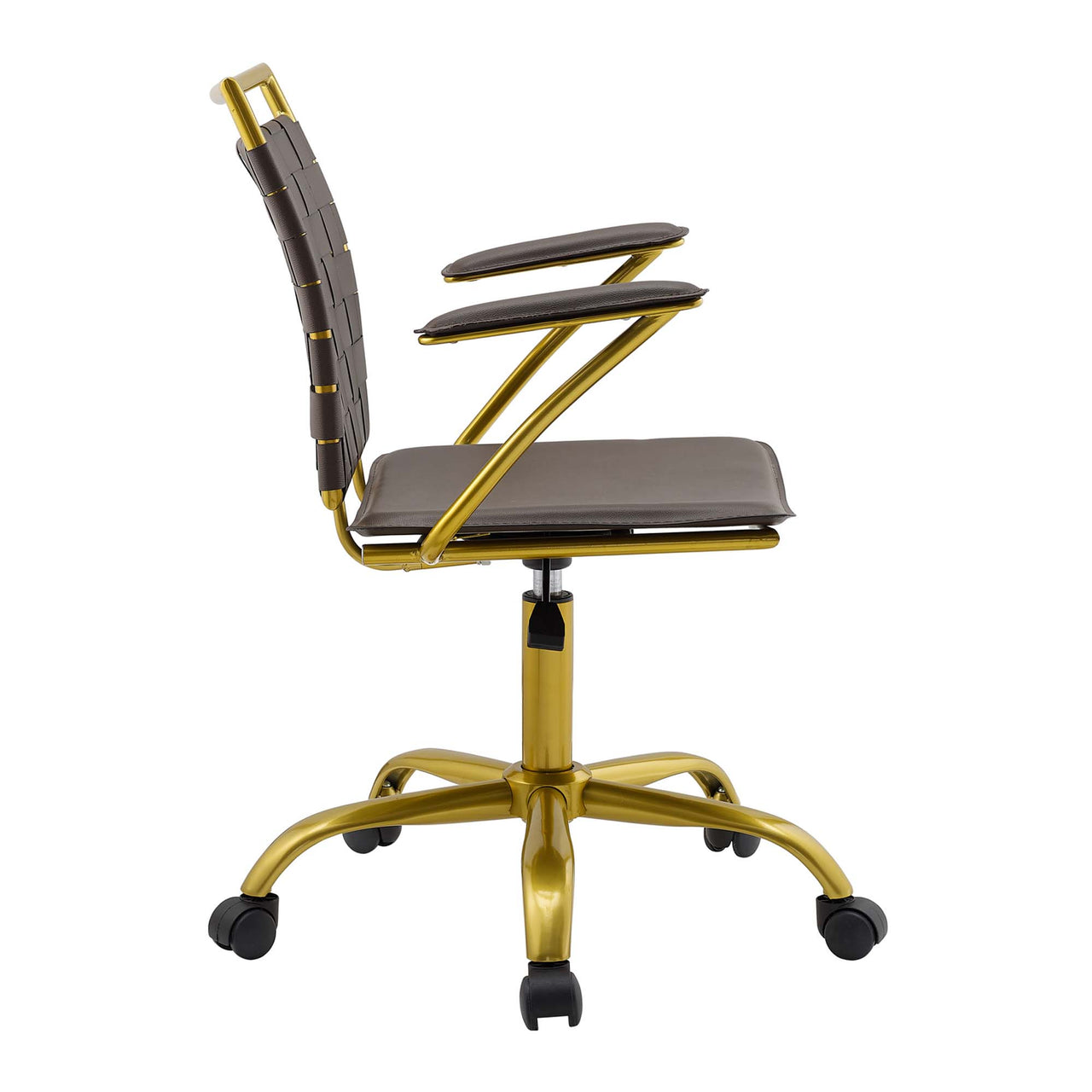Weave Faux Leather Office Chair, Brown