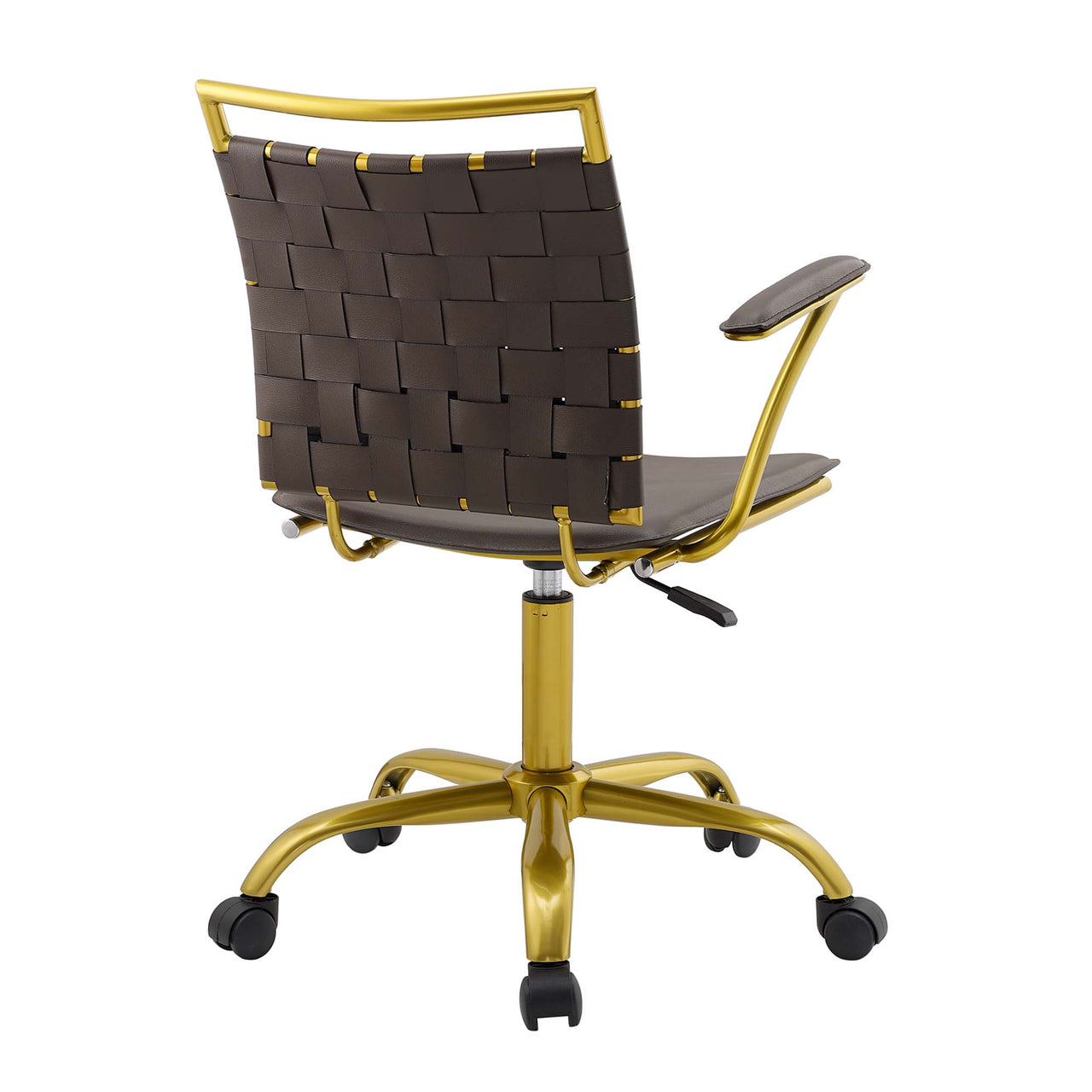 Weave Faux Leather Office Chair, Brown