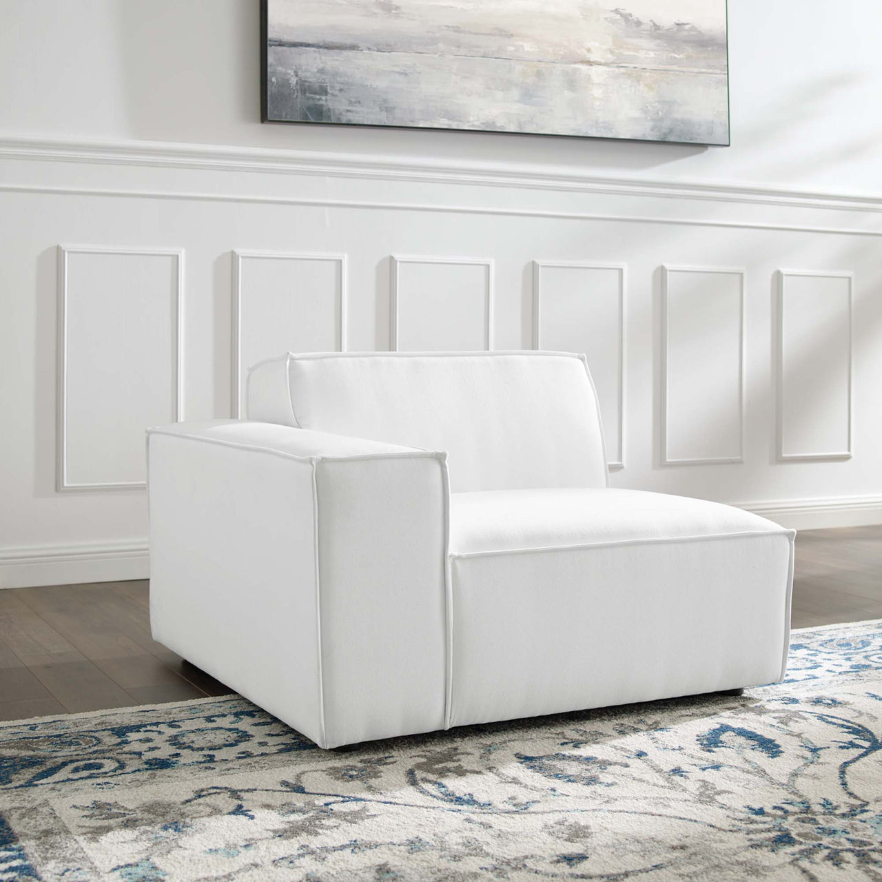 Phoenix Left-Arm Chair | Modular Sectional Component, White