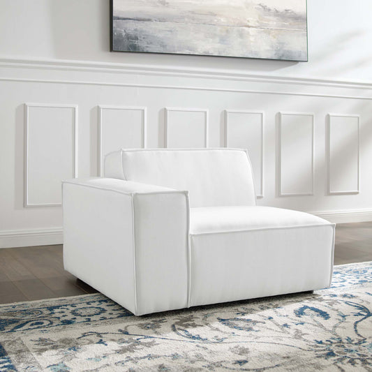 Phoenix Left-Arm Chair | Modular Sectional Component, White