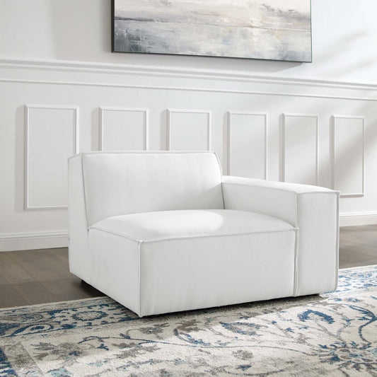 Phoenix Right-Arm Chair | Modular Sectional Component, White