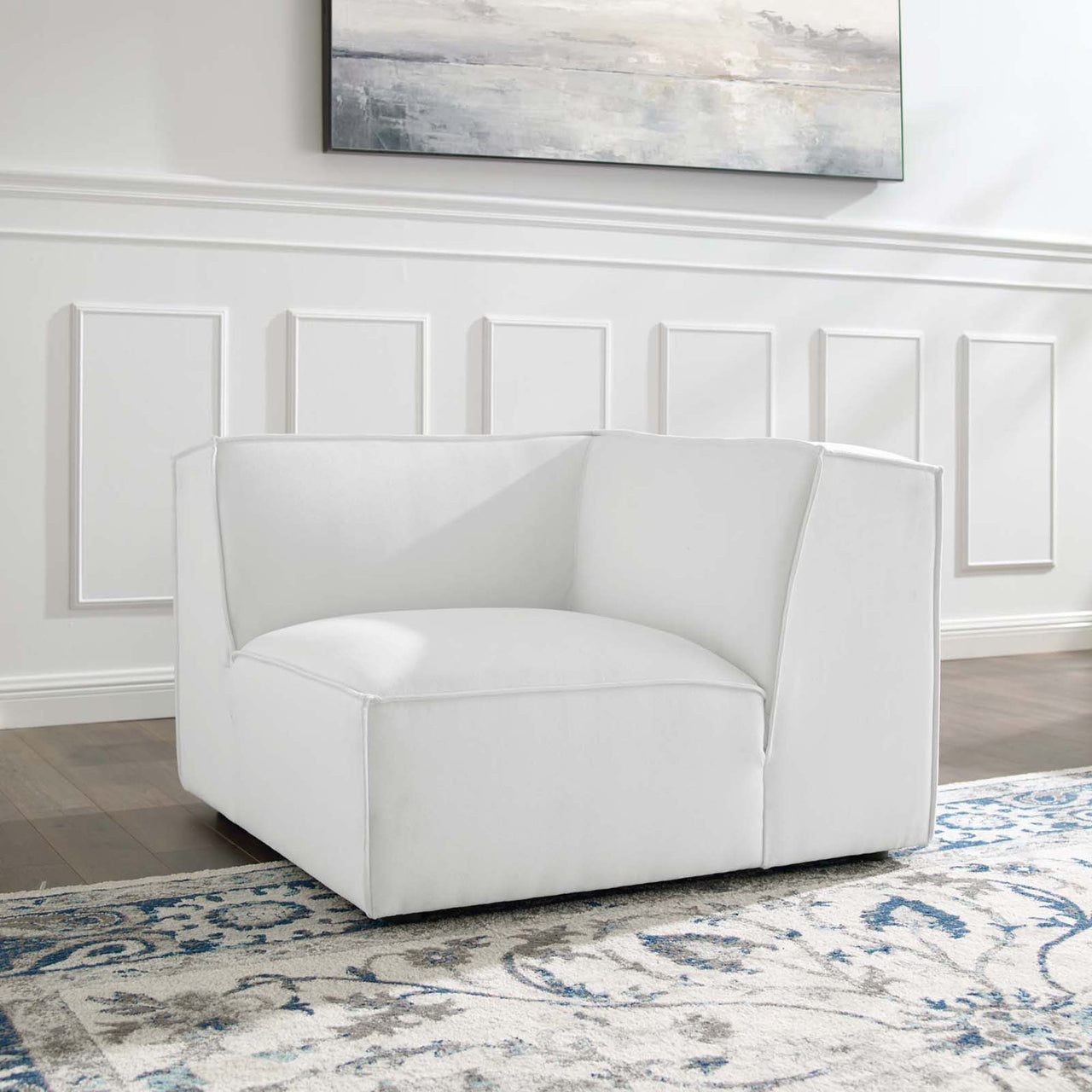 Phoenix Corner Chair | Modular Sectional Component, White