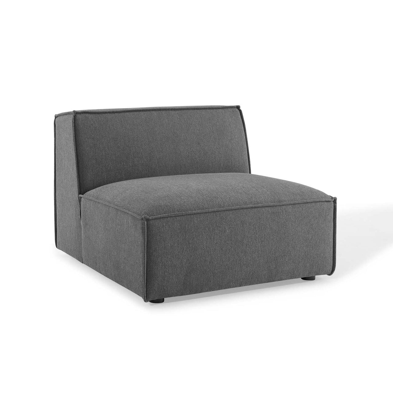 Phoenix Armless Chair | Modular Sectional Component, Charcoal