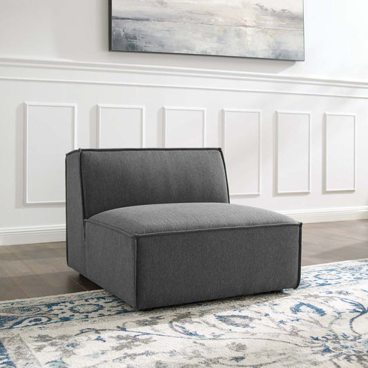 Phoenix Armless Chair | Modular Sectional Component, Charcoal