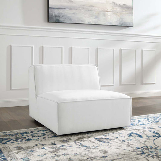 Phoenix Armless Chair | Modular Sectional Component, White
