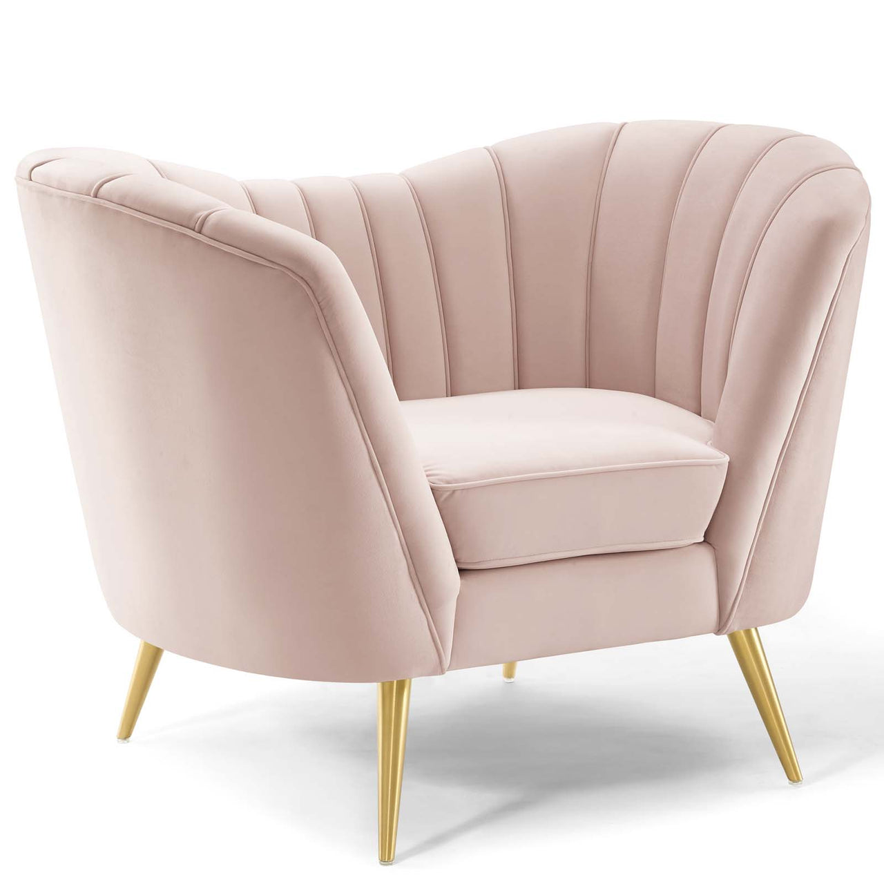 Venus Upholstered Velvet Armchair, Pink