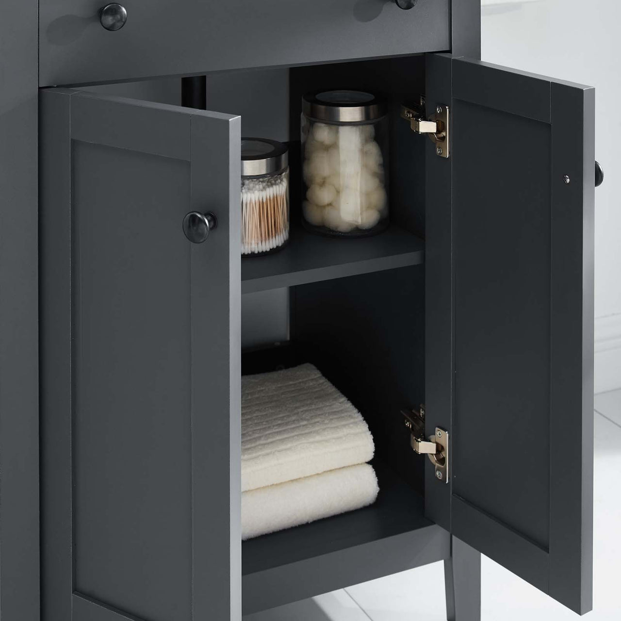 Tucker Vanity Base with Storage, Small, Gray