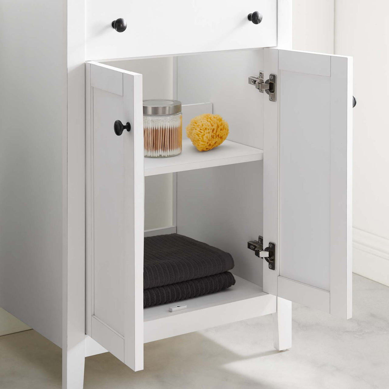 Tucker Vanity Base with Storage, Small, White