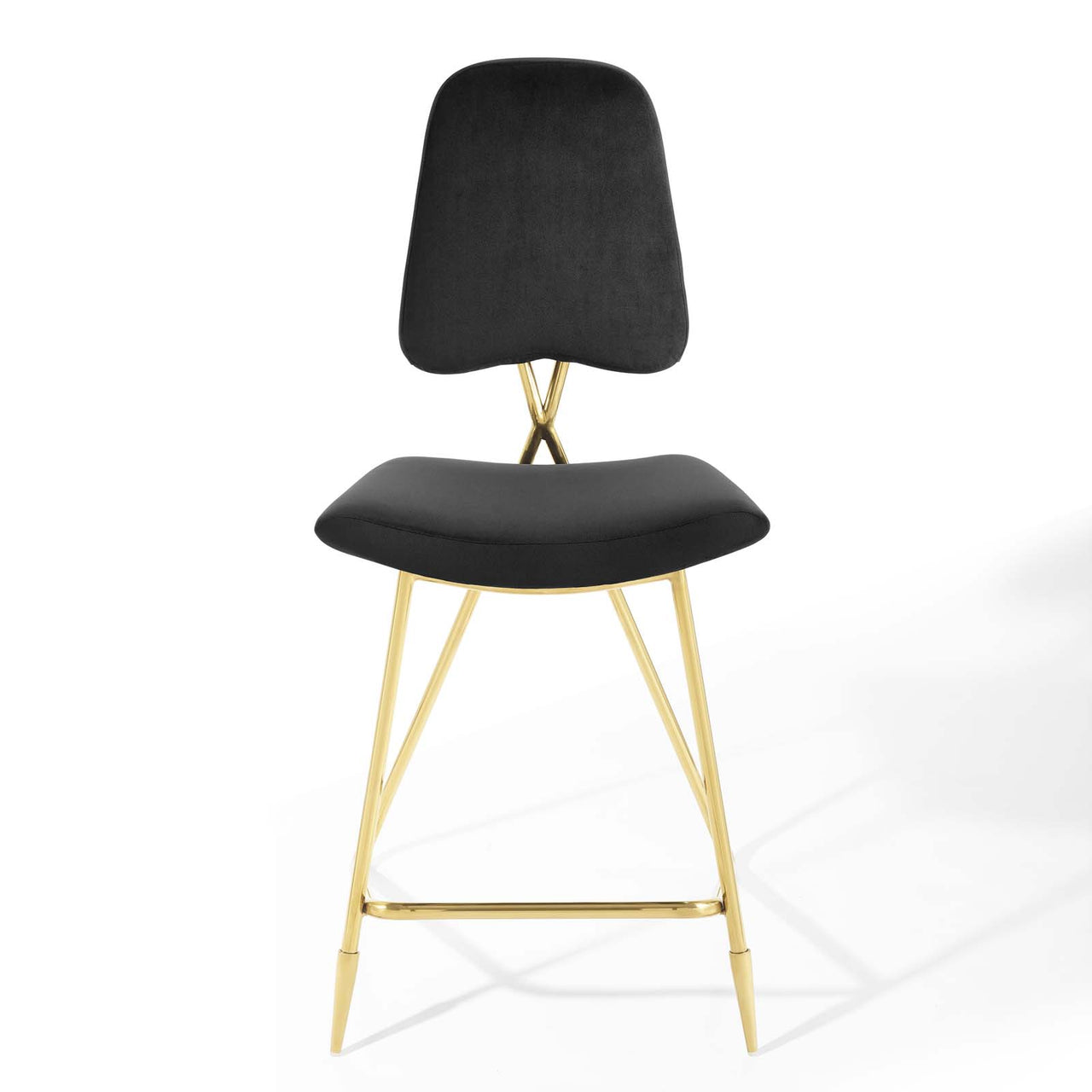 Direction Velvet Counter Stool, Black