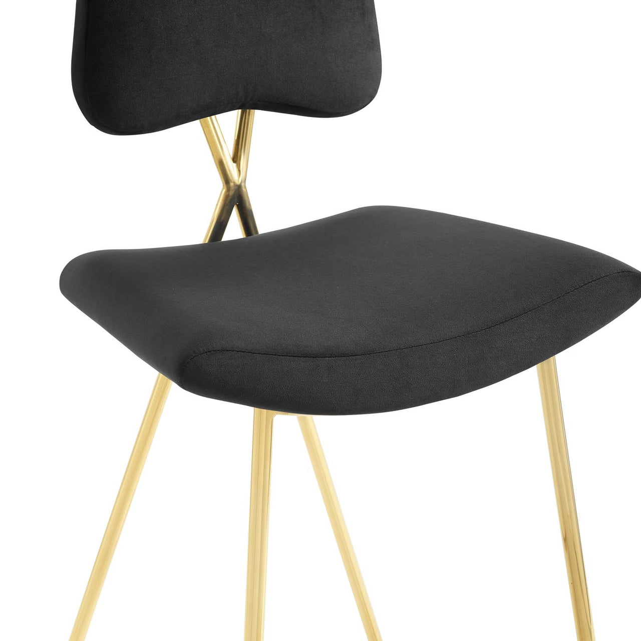 Direction Velvet Counter Stool, Black