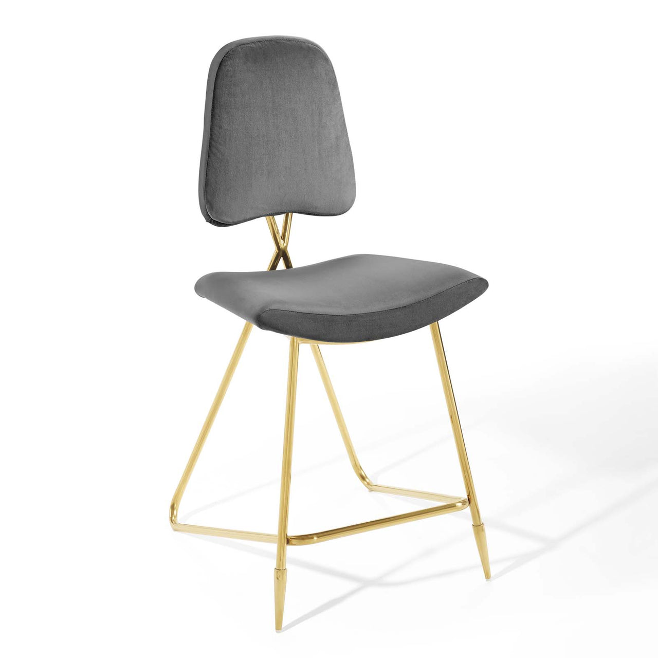 Direction Velvet Counter Stool, Gray