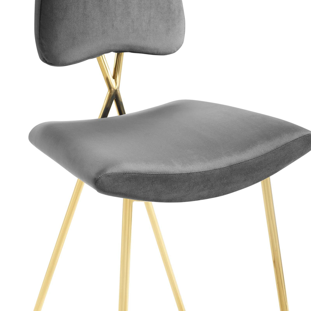 Direction Velvet Counter Stool, Gray