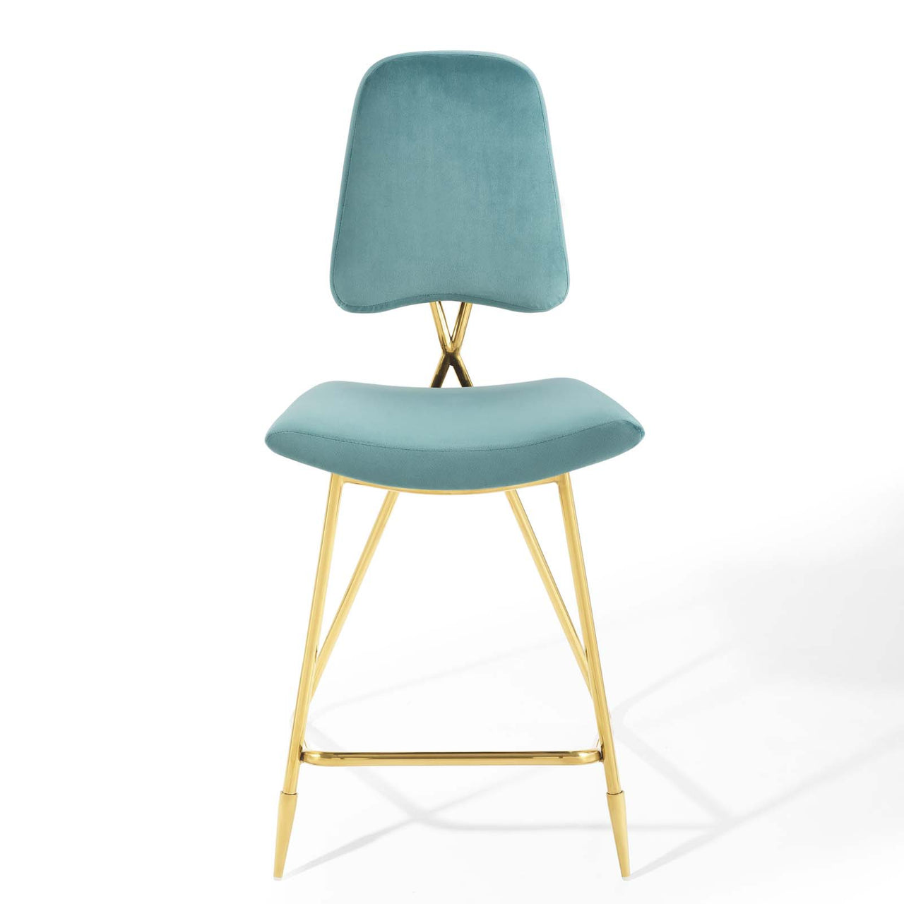 Direction Velvet Counter Stool, Caspian Blue