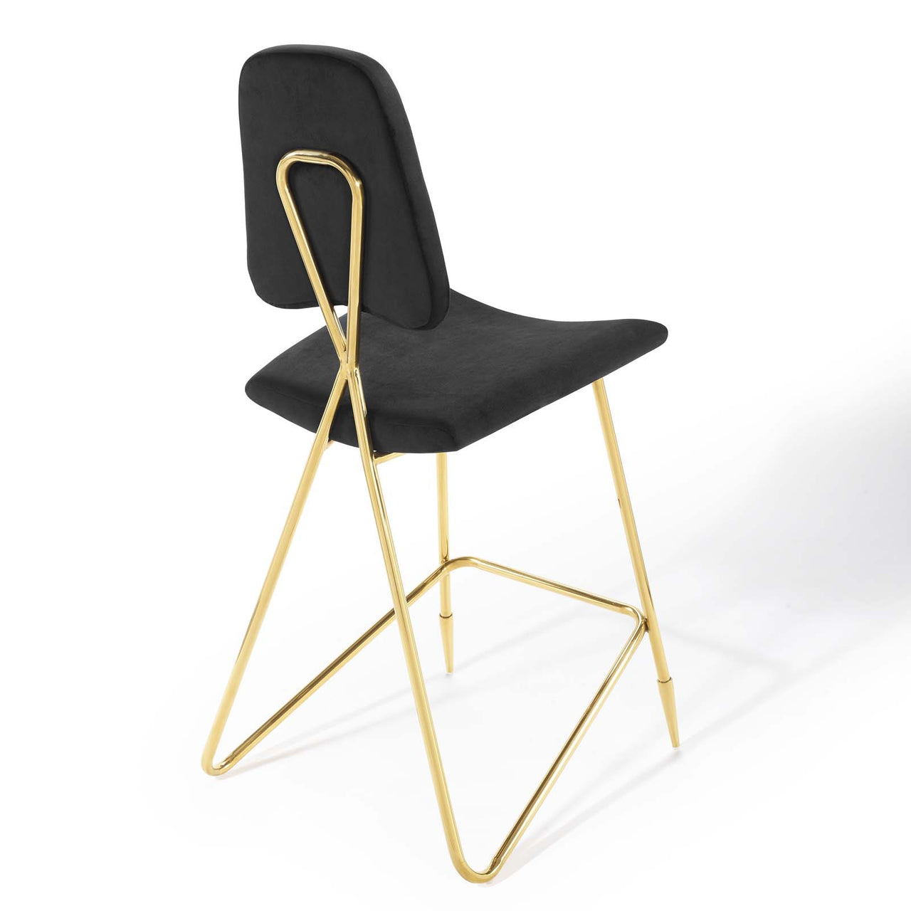Direction Velvet Bar Stool, Black