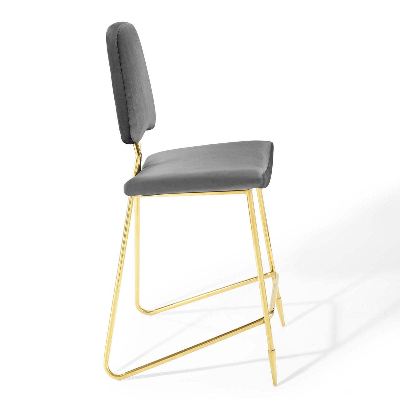Direction Velvet Bar Stool, Gray