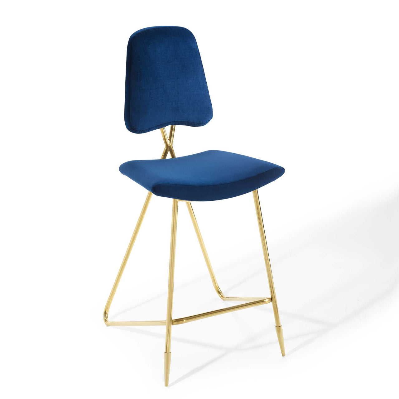 Direction Velvet Bar Stool, Navy