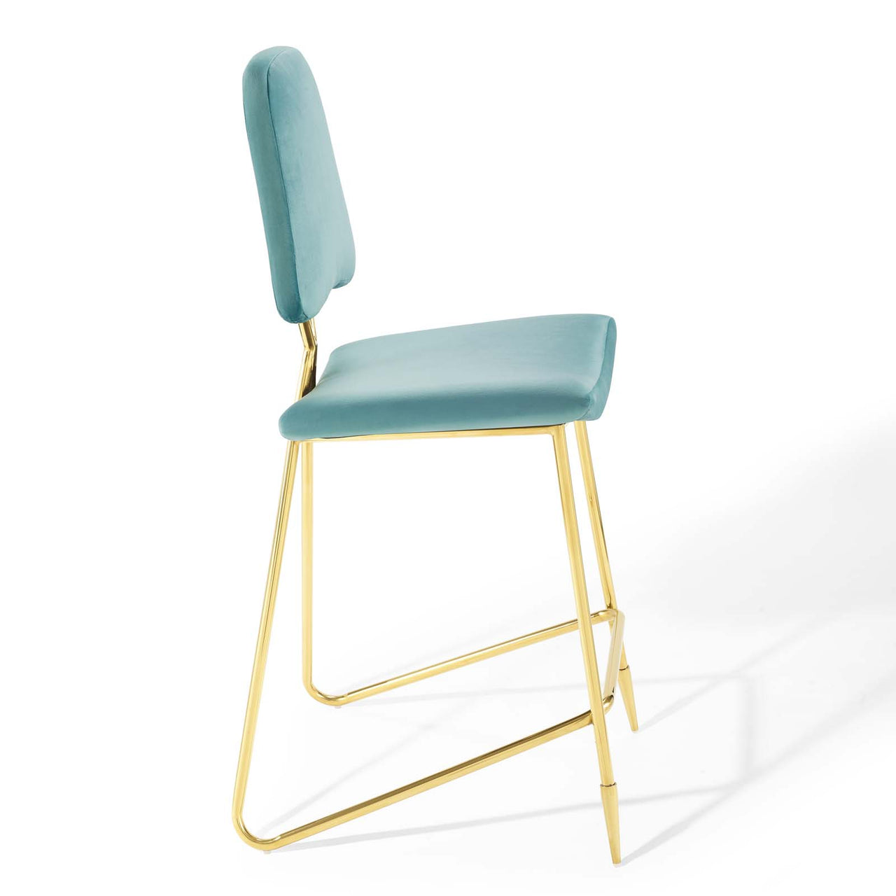 Direction Velvet Bar Stool, Caspian Blue