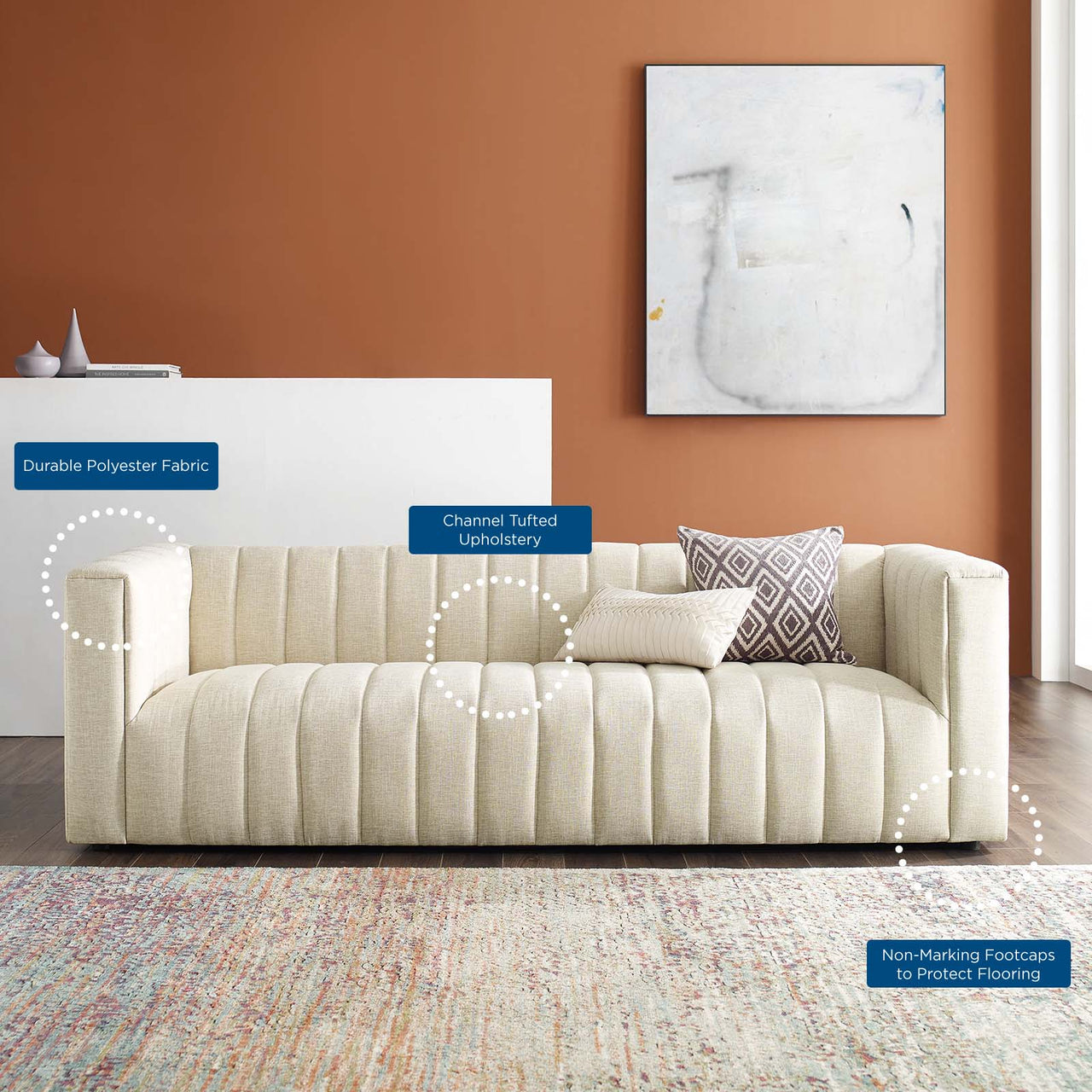 Avyelle Fabric Sofa, Beige