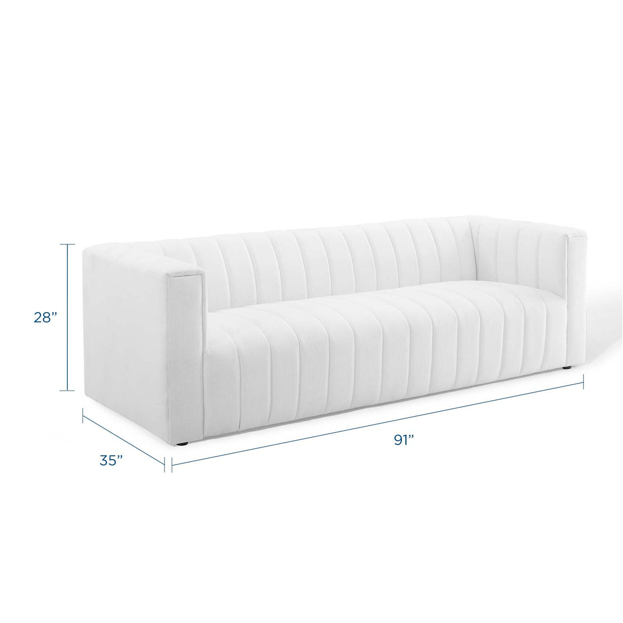 Avyelle Fabric Sofa, White