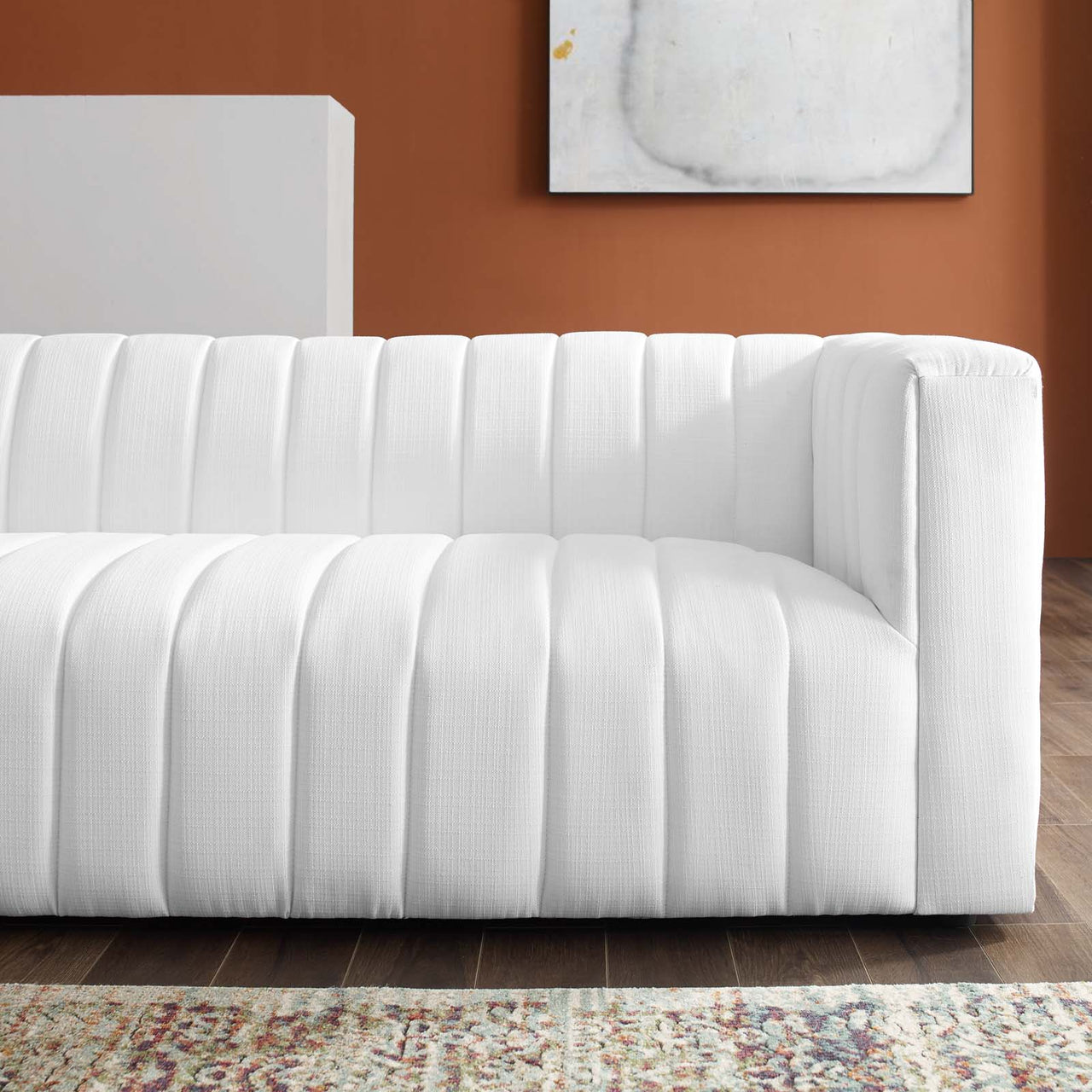Avyelle Fabric Sofa, White