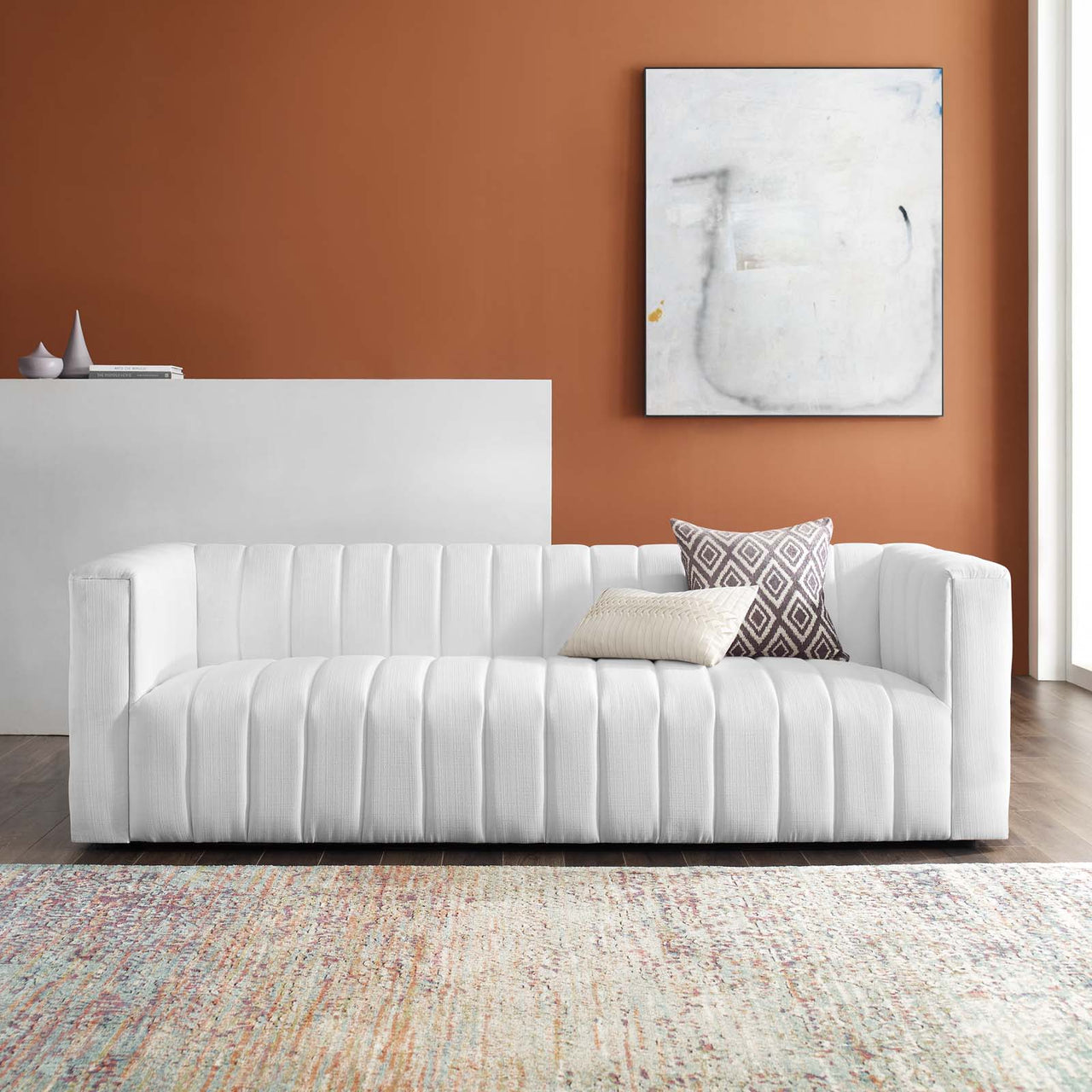 Avyelle Fabric Sofa, White