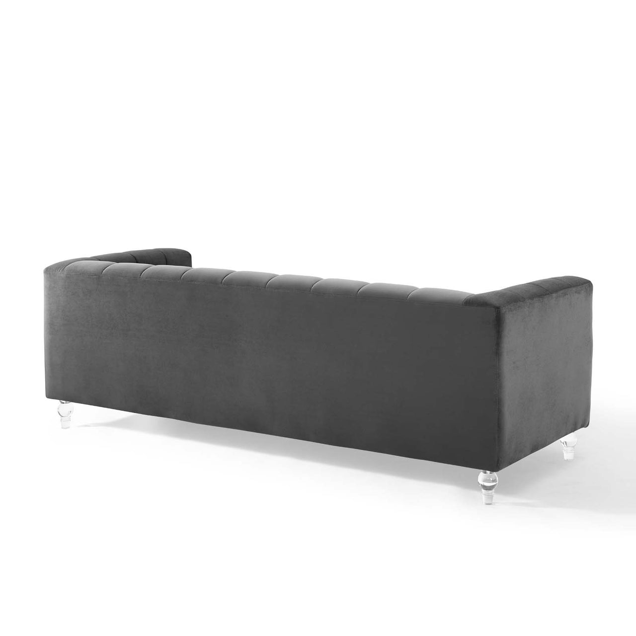 Fiorelle Upholstered Velvet Sofa, Charcoal