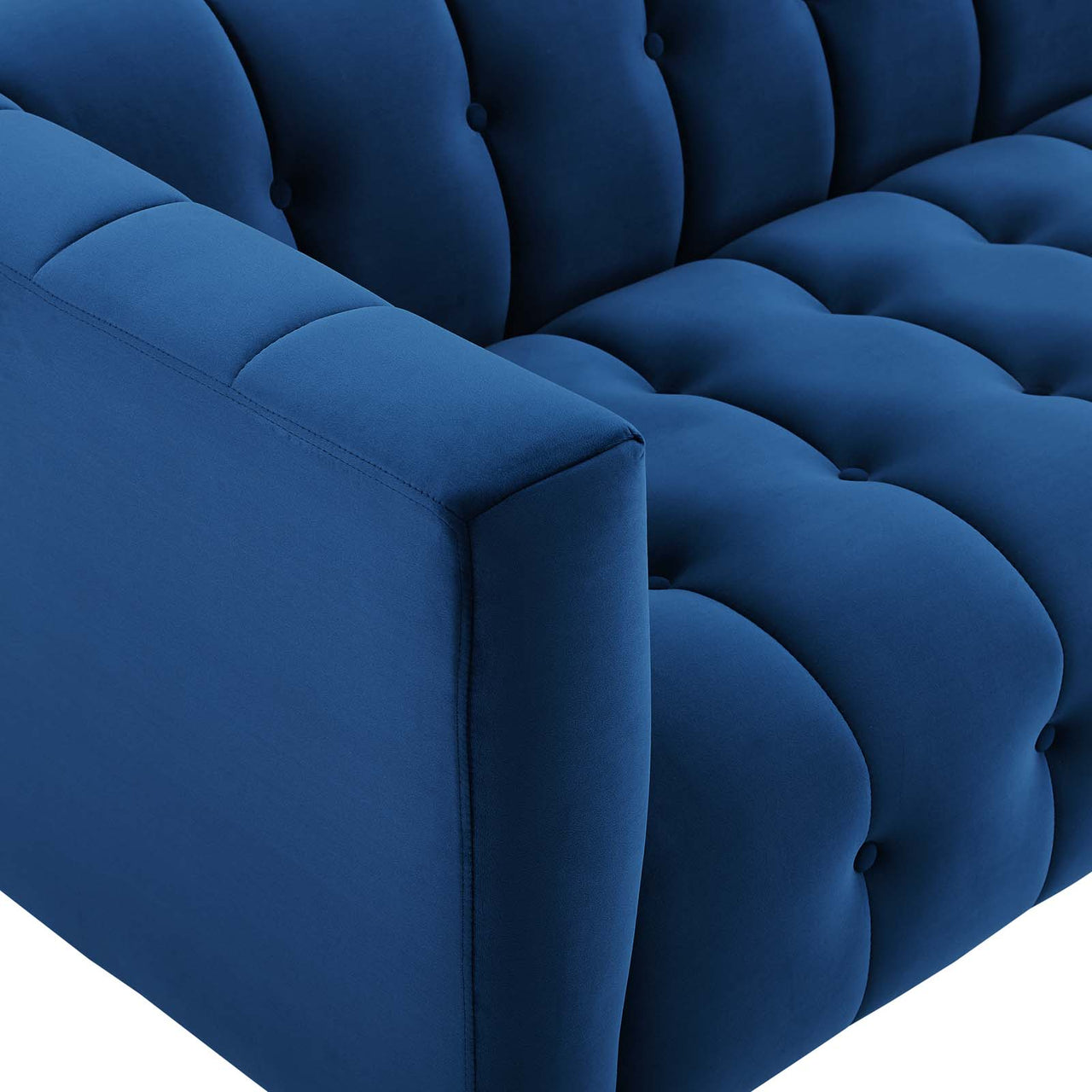 Fiorelle Upholstered Velvet Sofa, Navy