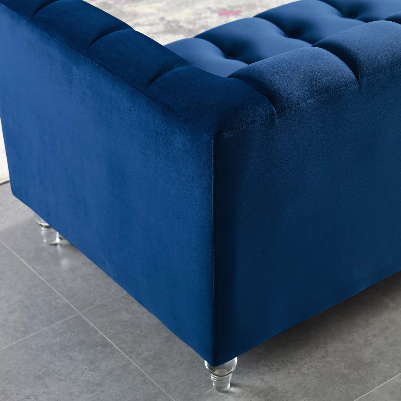 Fiorelle Upholstered Velvet Sofa, Navy