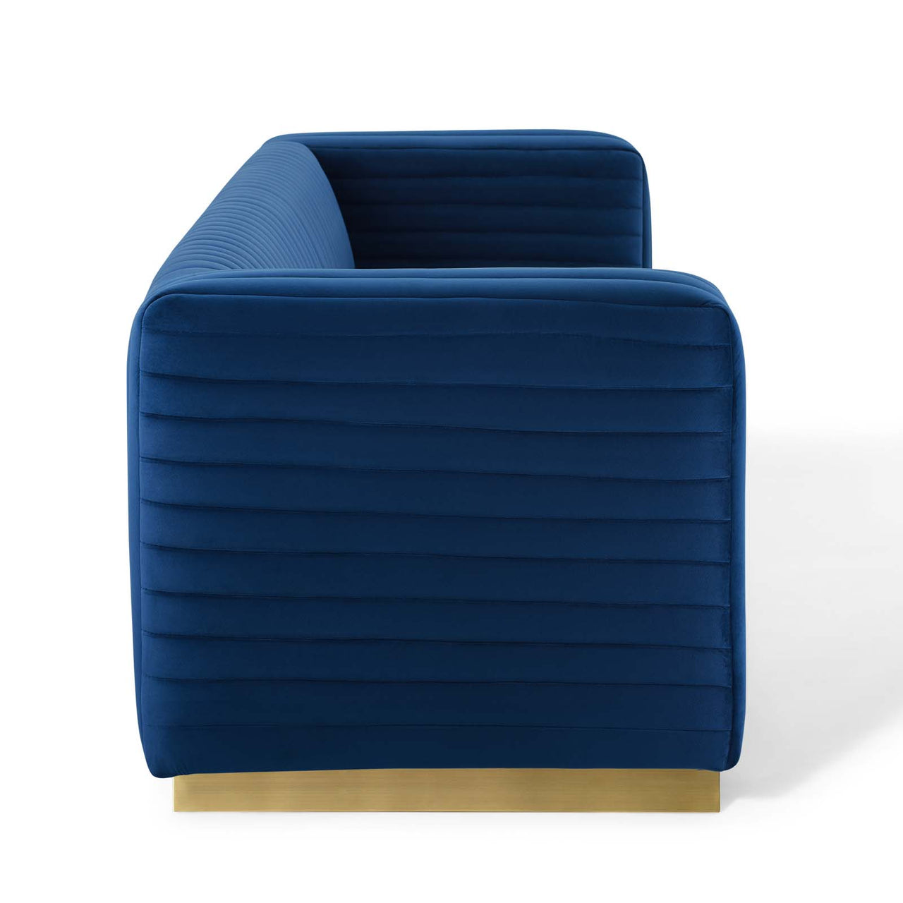 Charis Velvet Sofa, Navy