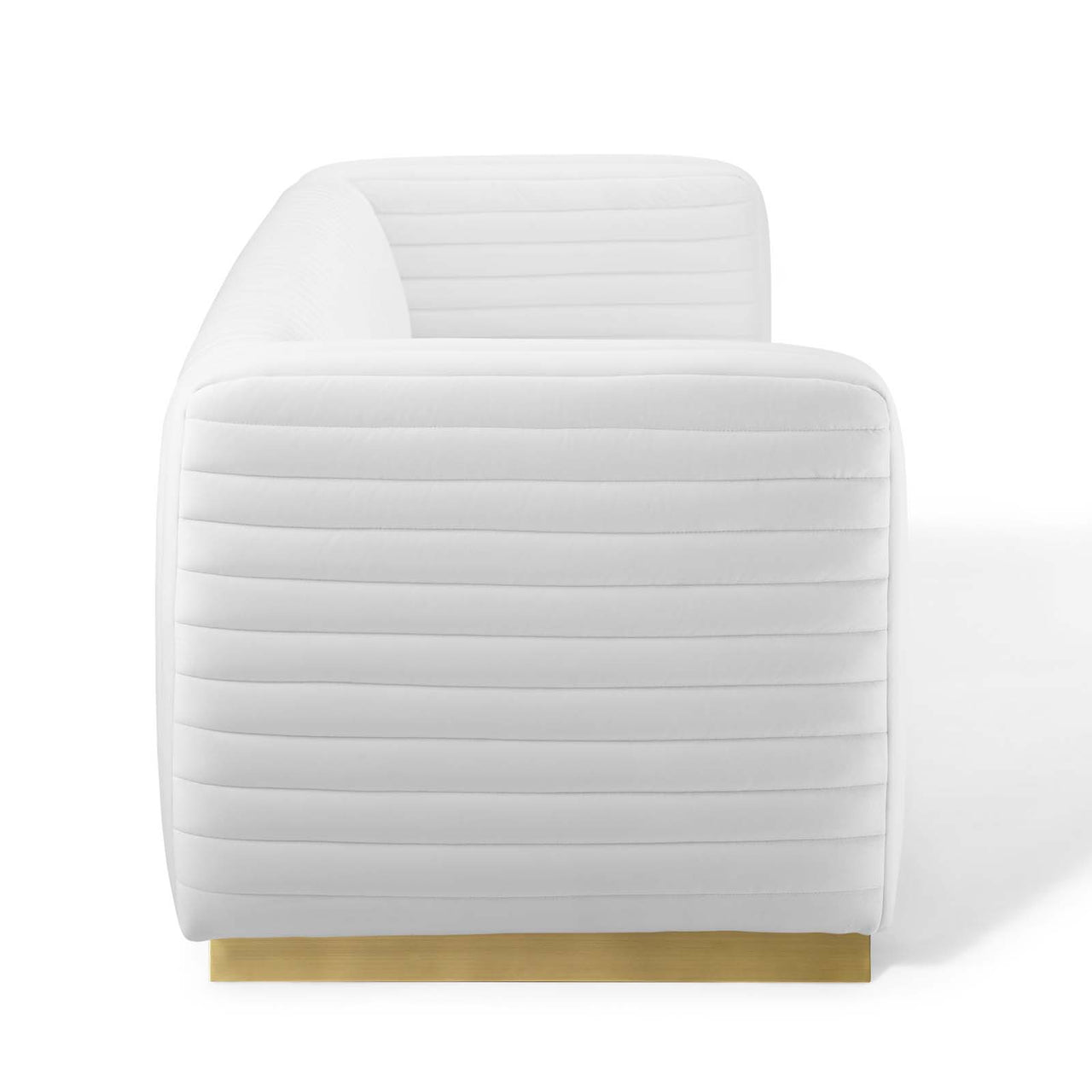 Charis Velvet Sofa, White