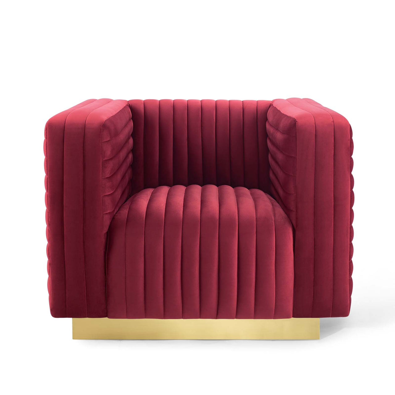 Charis Velvet Accent Armchair, Maroon