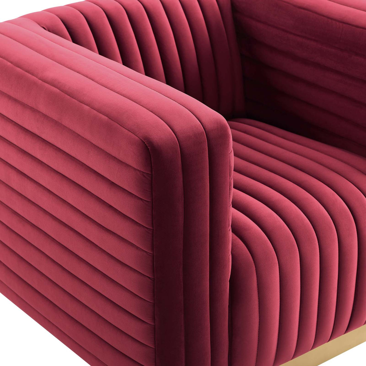 Charis Velvet Accent Armchair, Maroon