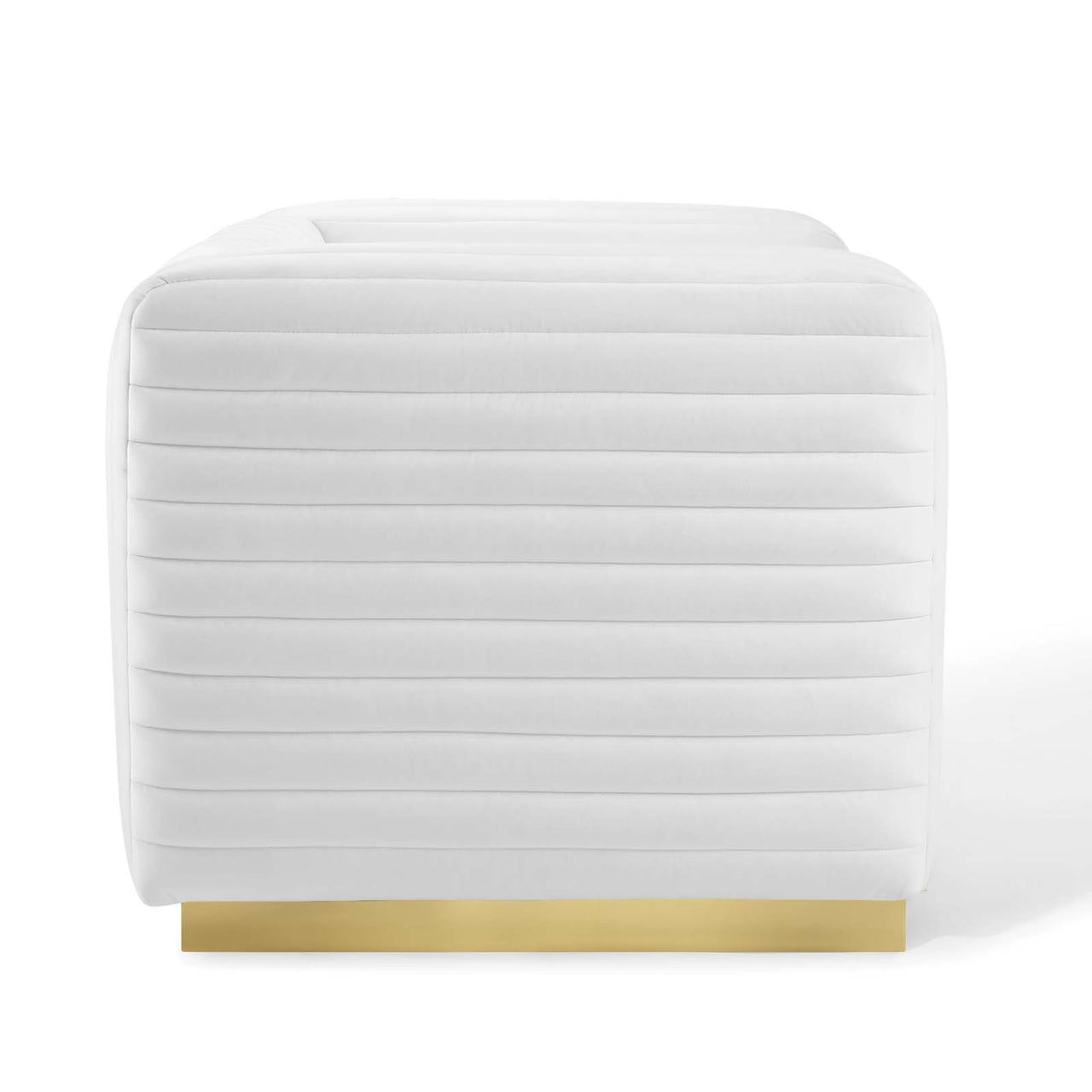 Charis Velvet Accent Armchair, White