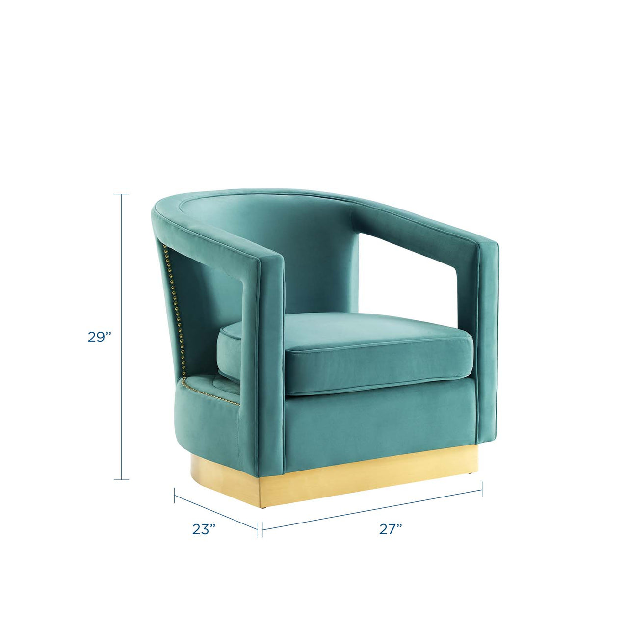 Arouse Upholstered Velvet Armchair, Mint