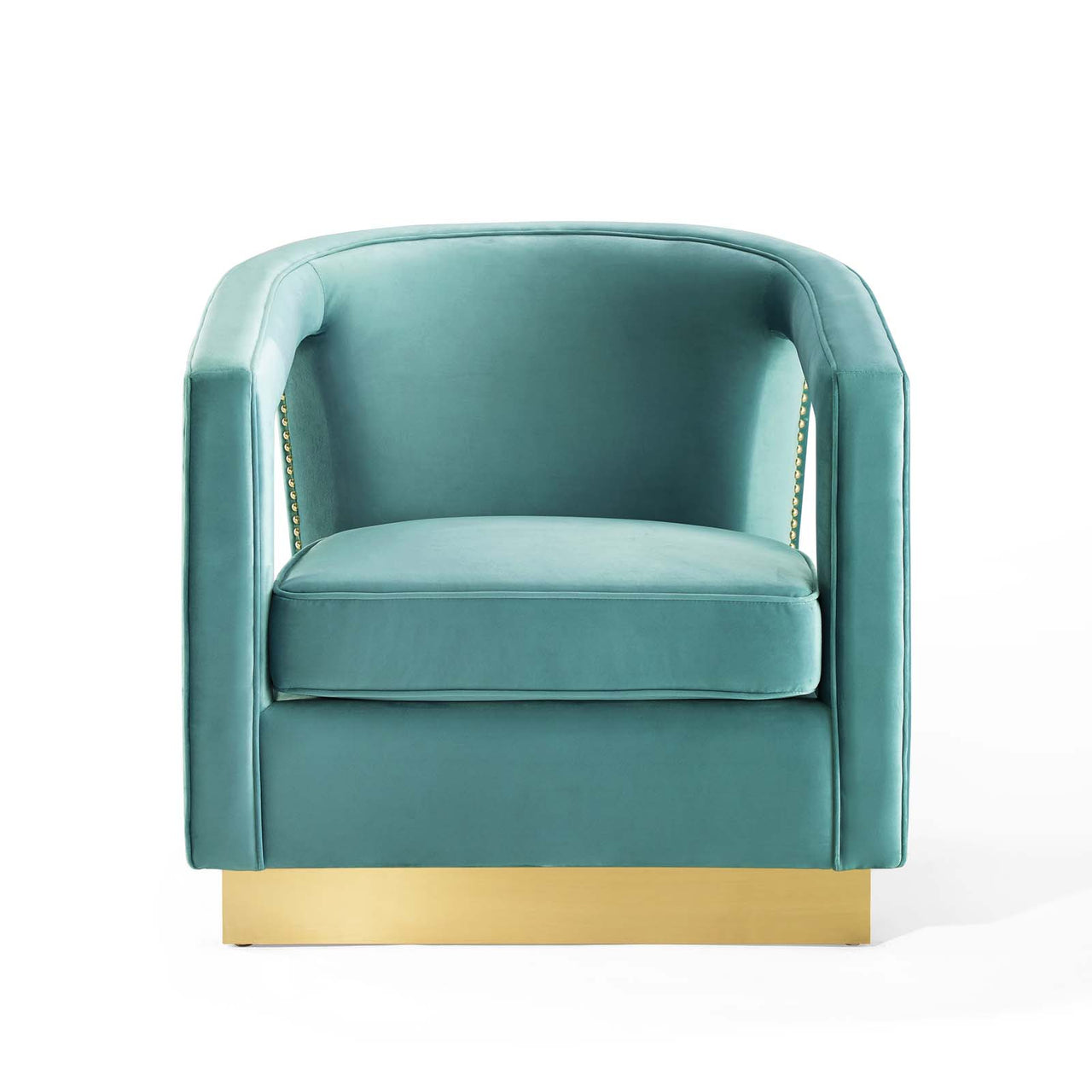 Arouse Upholstered Velvet Armchair, Mint