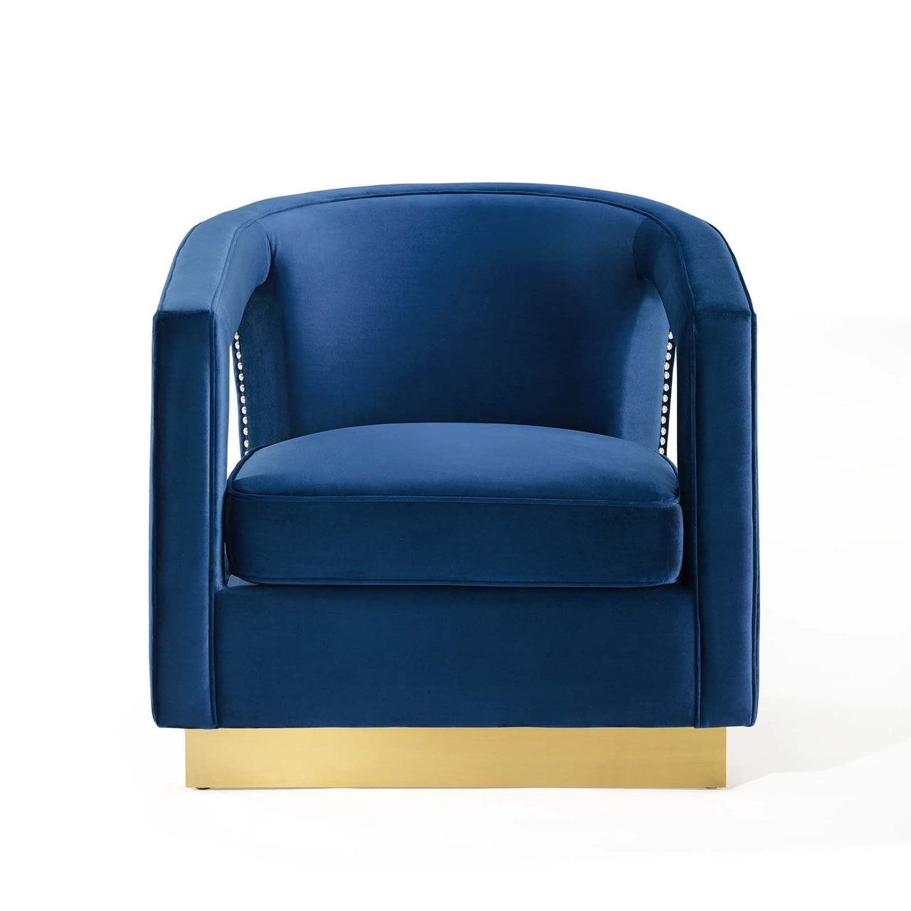 Arouse Upholstered Velvet Armchair, Navy