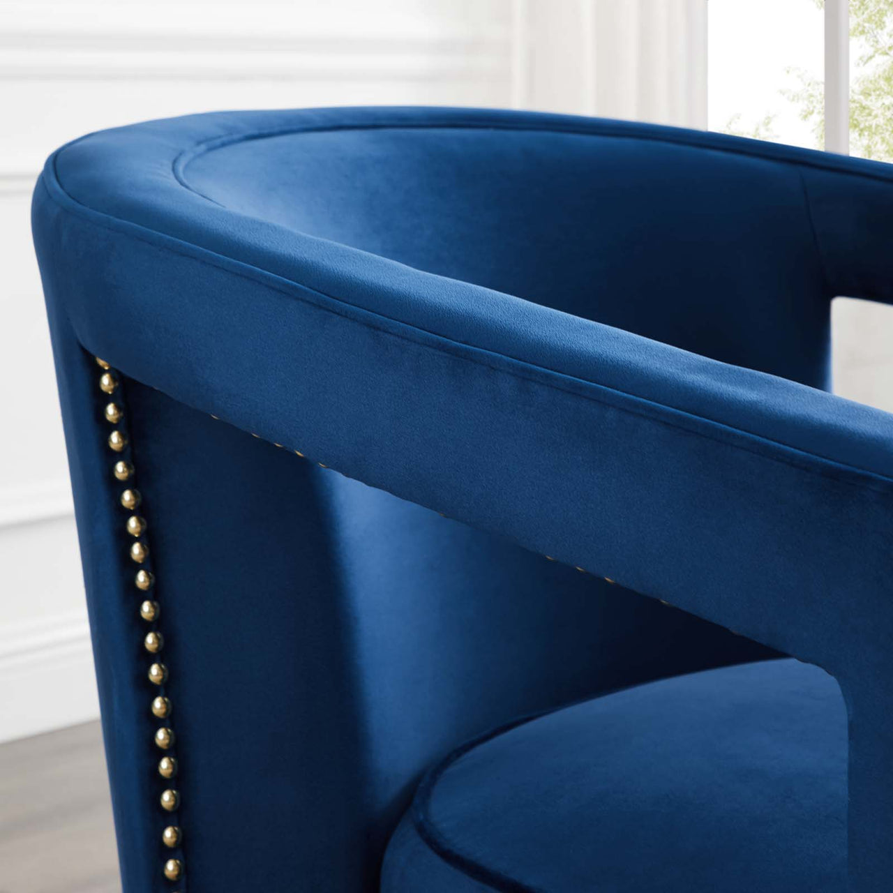 Arouse Upholstered Velvet Armchair, Navy