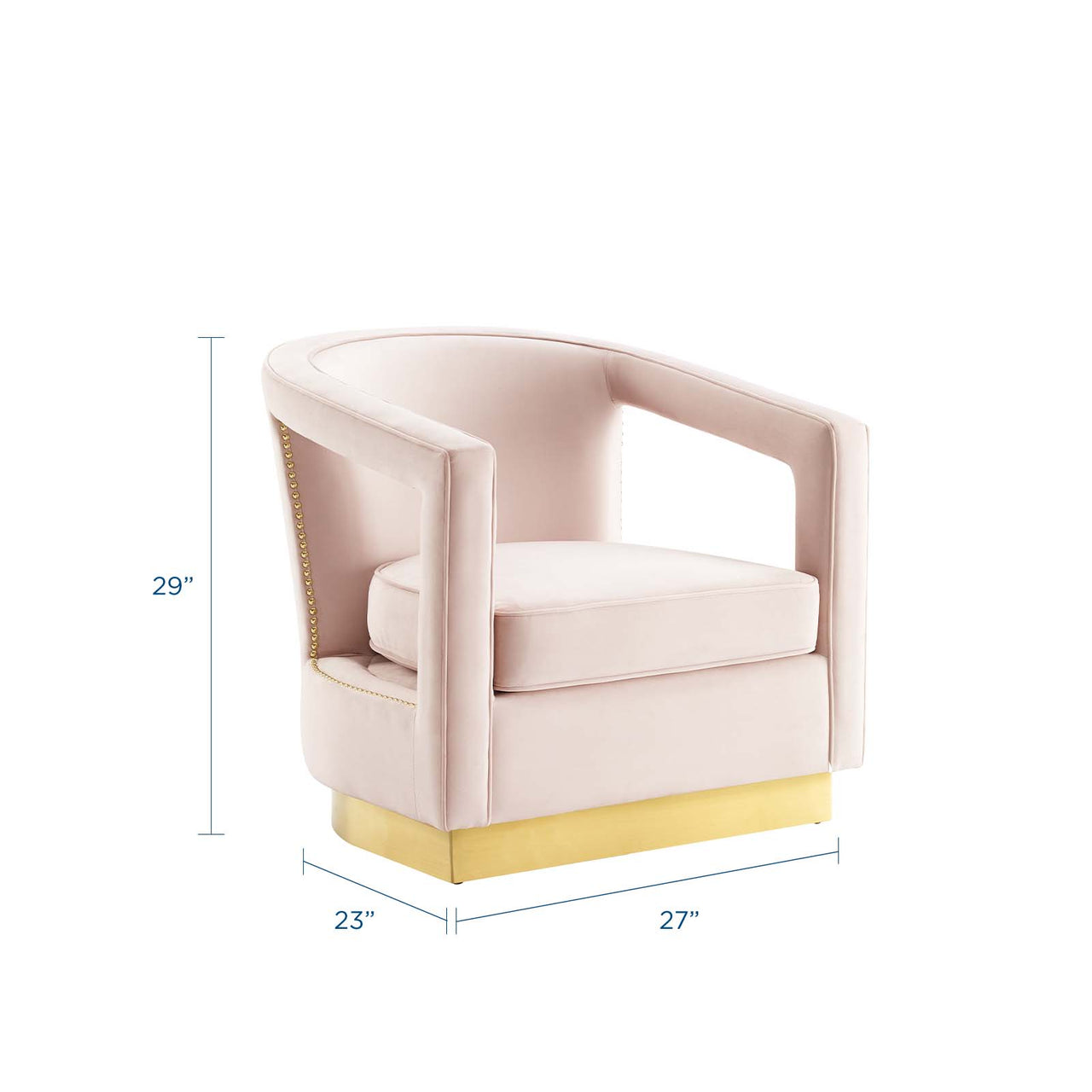 Arouse Upholstered Velvet Armchair, Pink