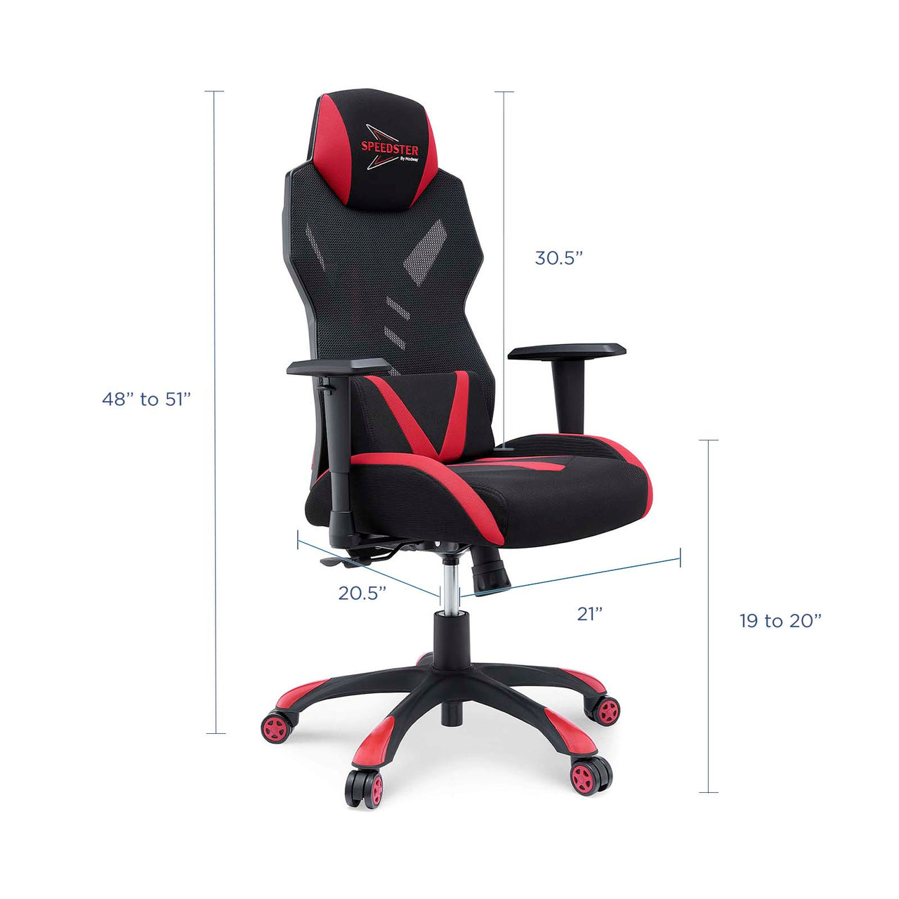 Vanquish Gaming Computer Chair, Black & Red