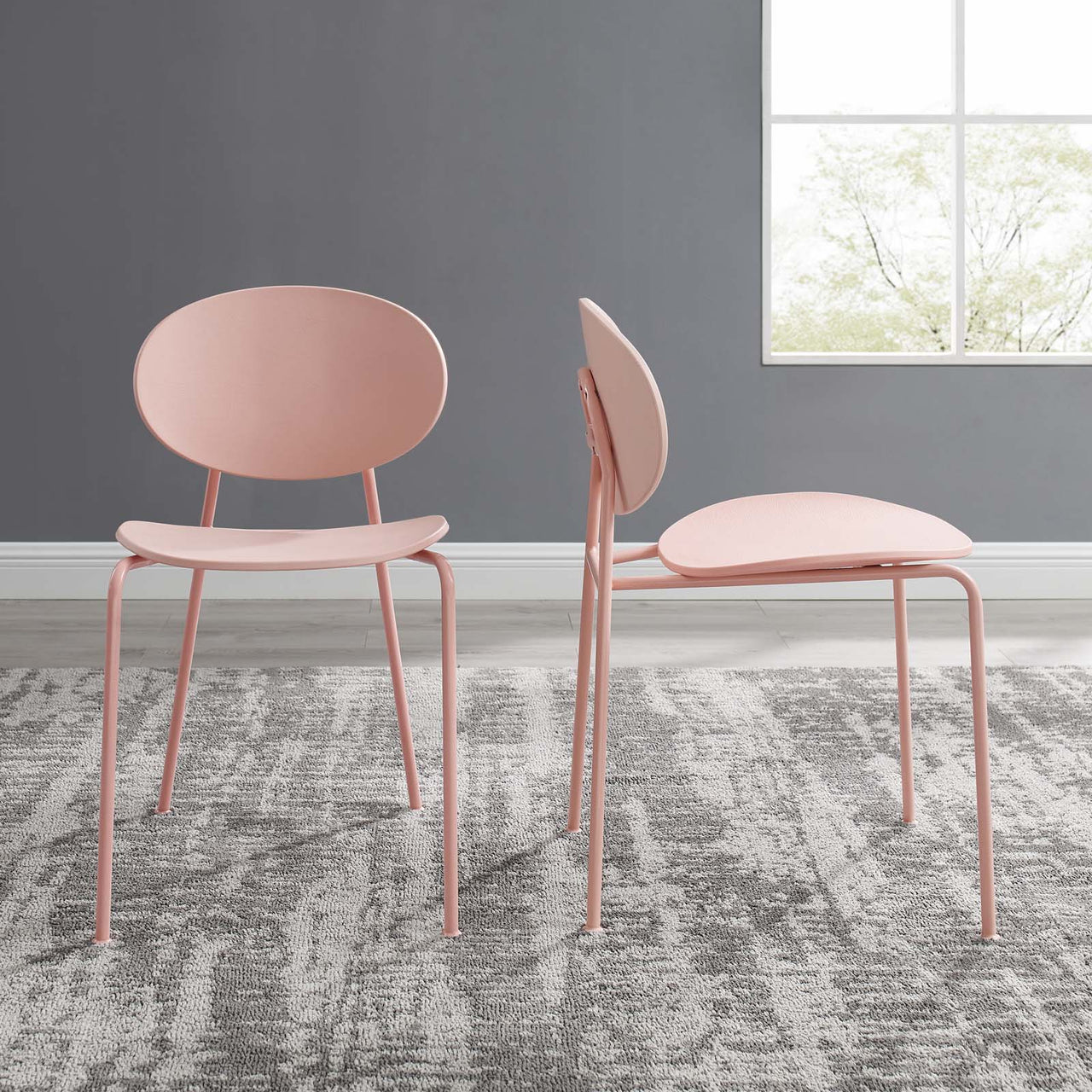 Odrienne Dining Chair Set of 2, Pink