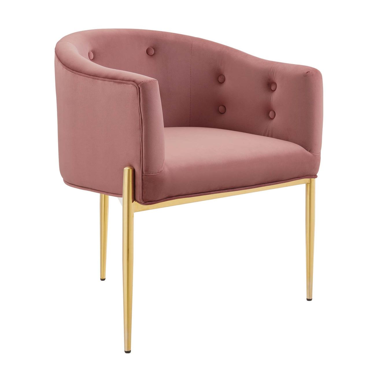 Civetta Upholstered Velvet Chair, Dusty Rose