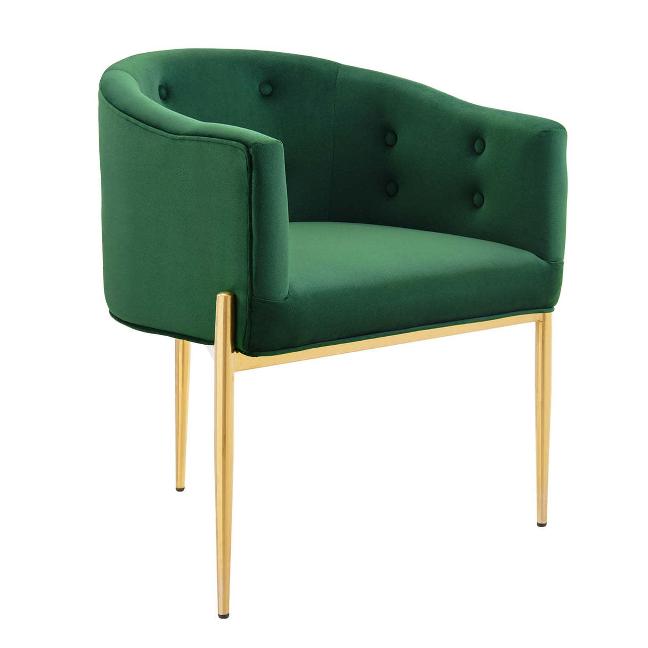 Civetta Upholstered Velvet Chair, Emerald