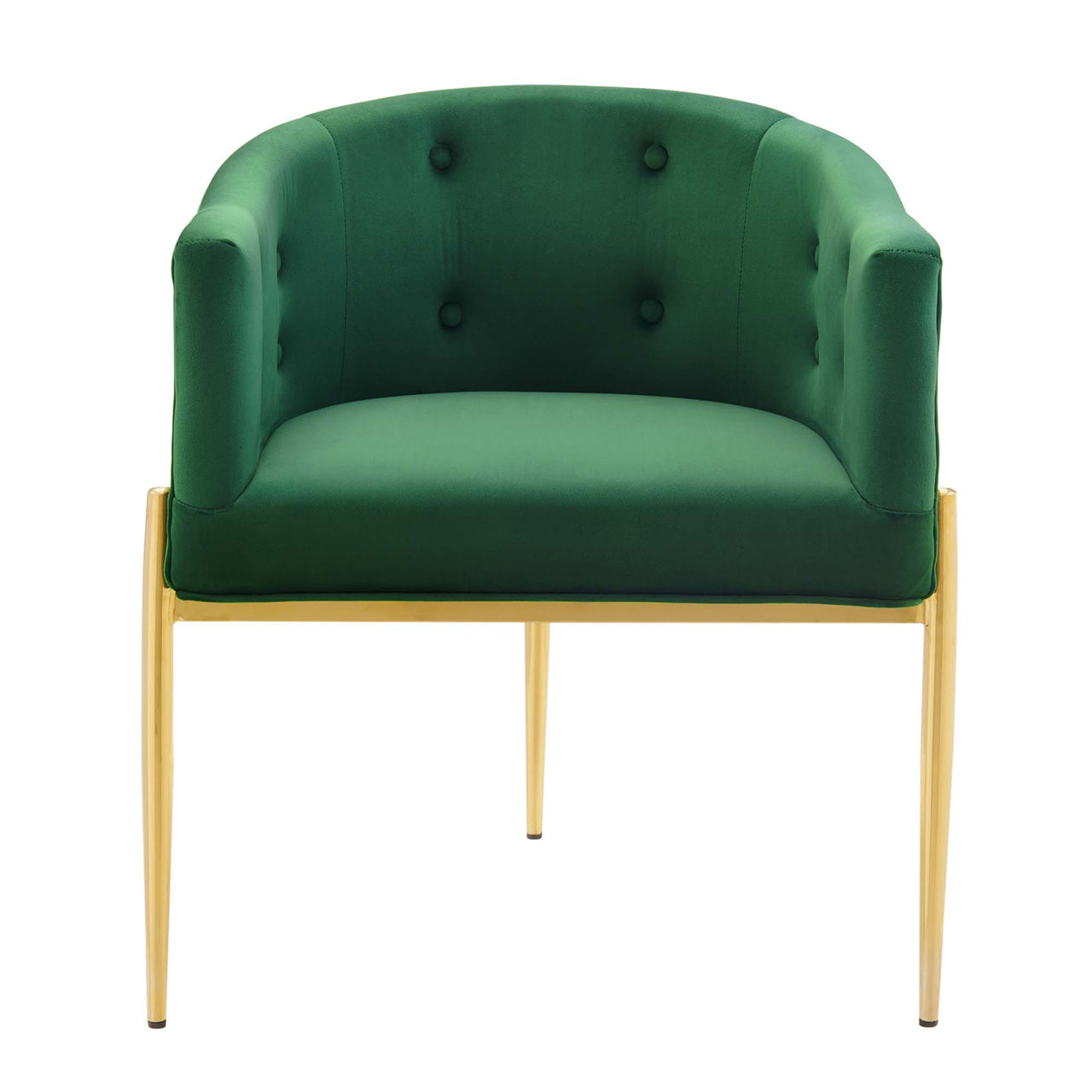 Civetta Upholstered Velvet Chair, Emerald